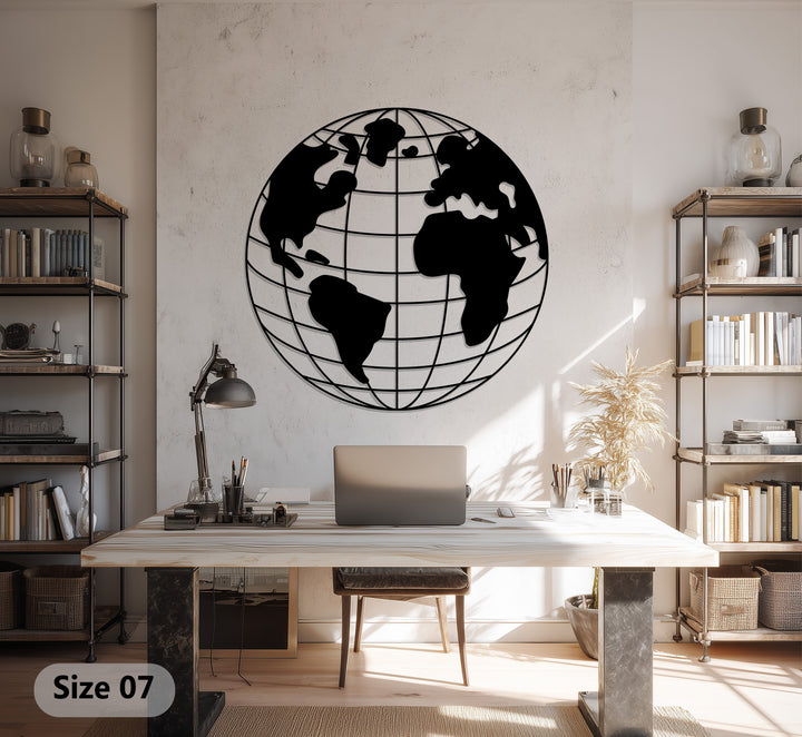 Modern earth metal wall decor