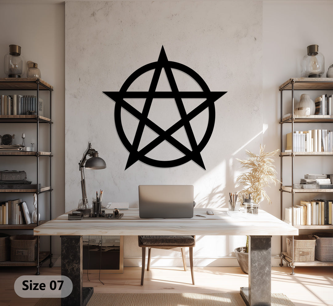 Pentagram Metal Wall Art – Wiccan Pagan Star Design