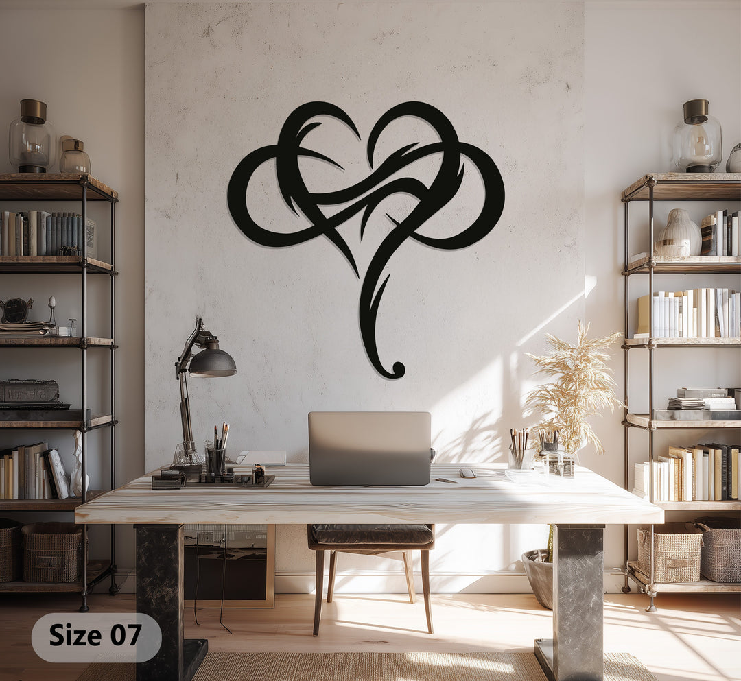 Tribal Heart – Abstract Love Symbol Metal Wall Art