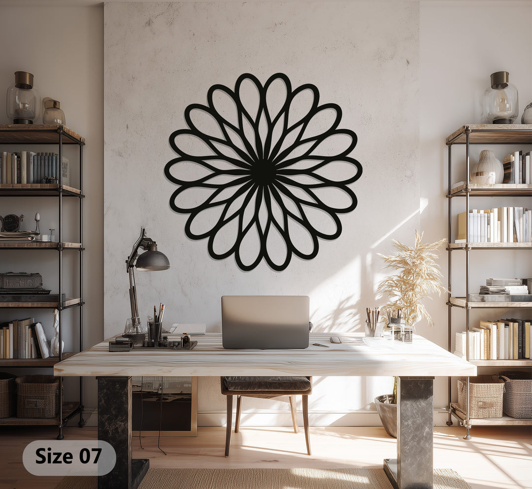 Geometric Flower – Modern Metal Wall Art