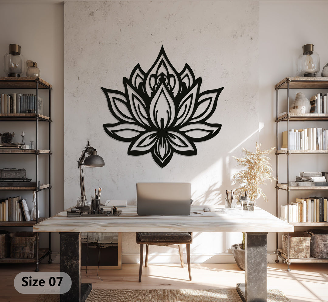 Sacred Lotus Flower – Spiritual Metal Wall Art