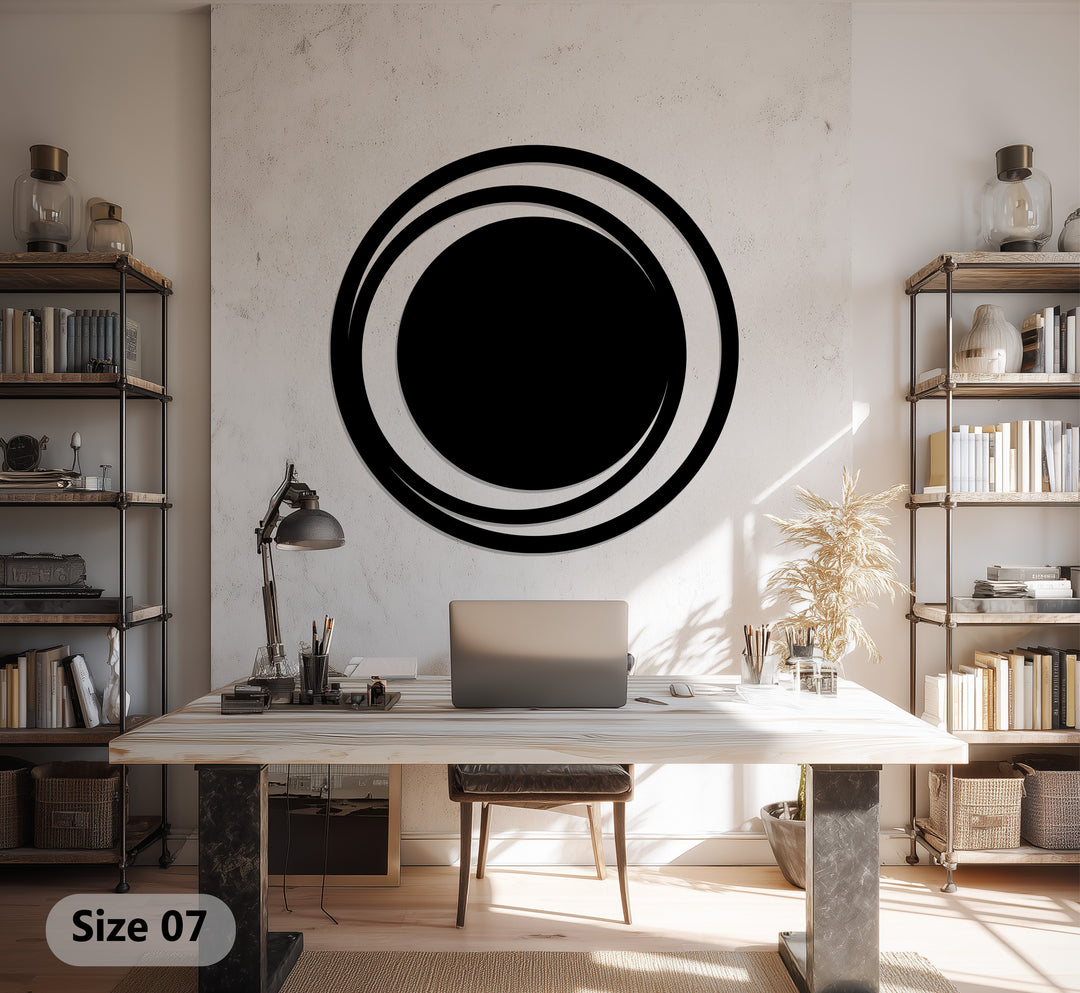 Concentric Circle Metal Wall Art – Modern Geometric Design