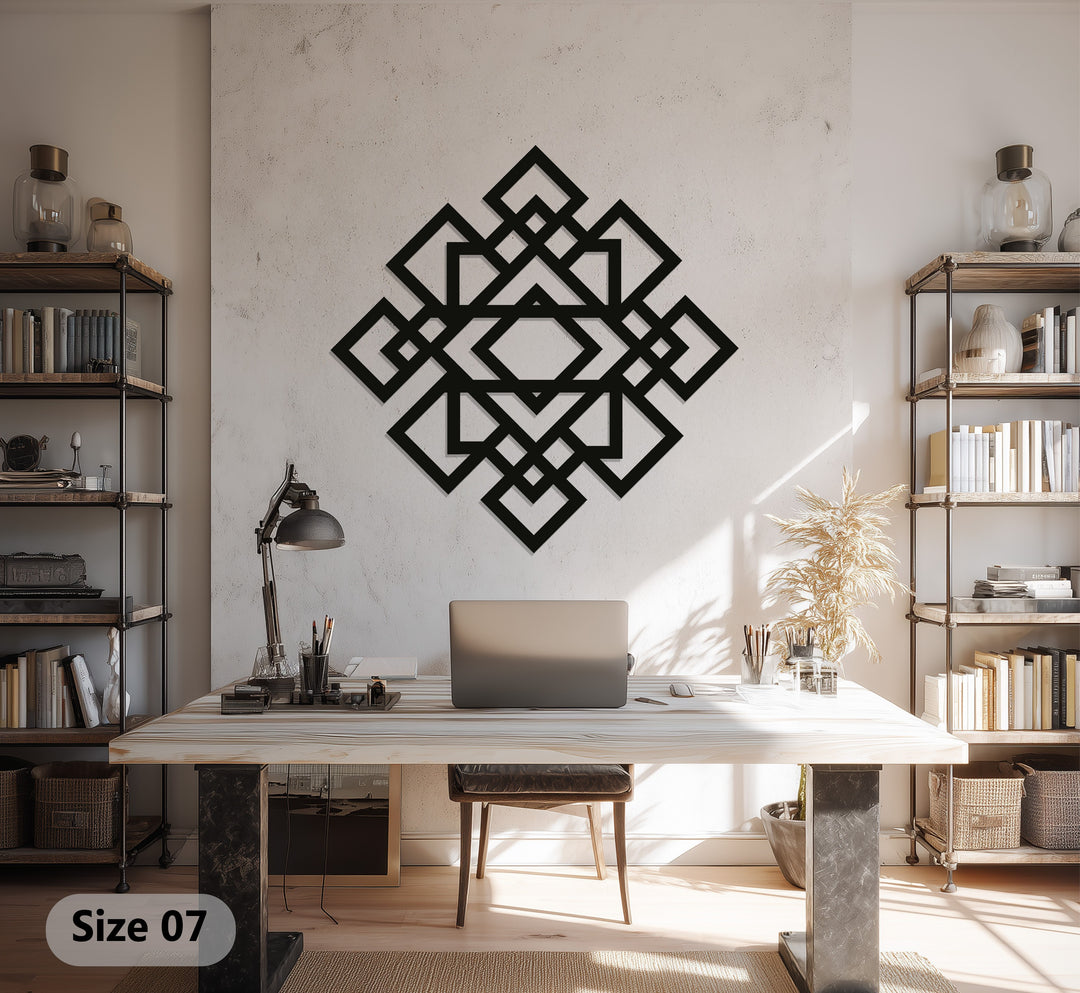 Geometric Diamond Pattern – Modern Metal Wall Art