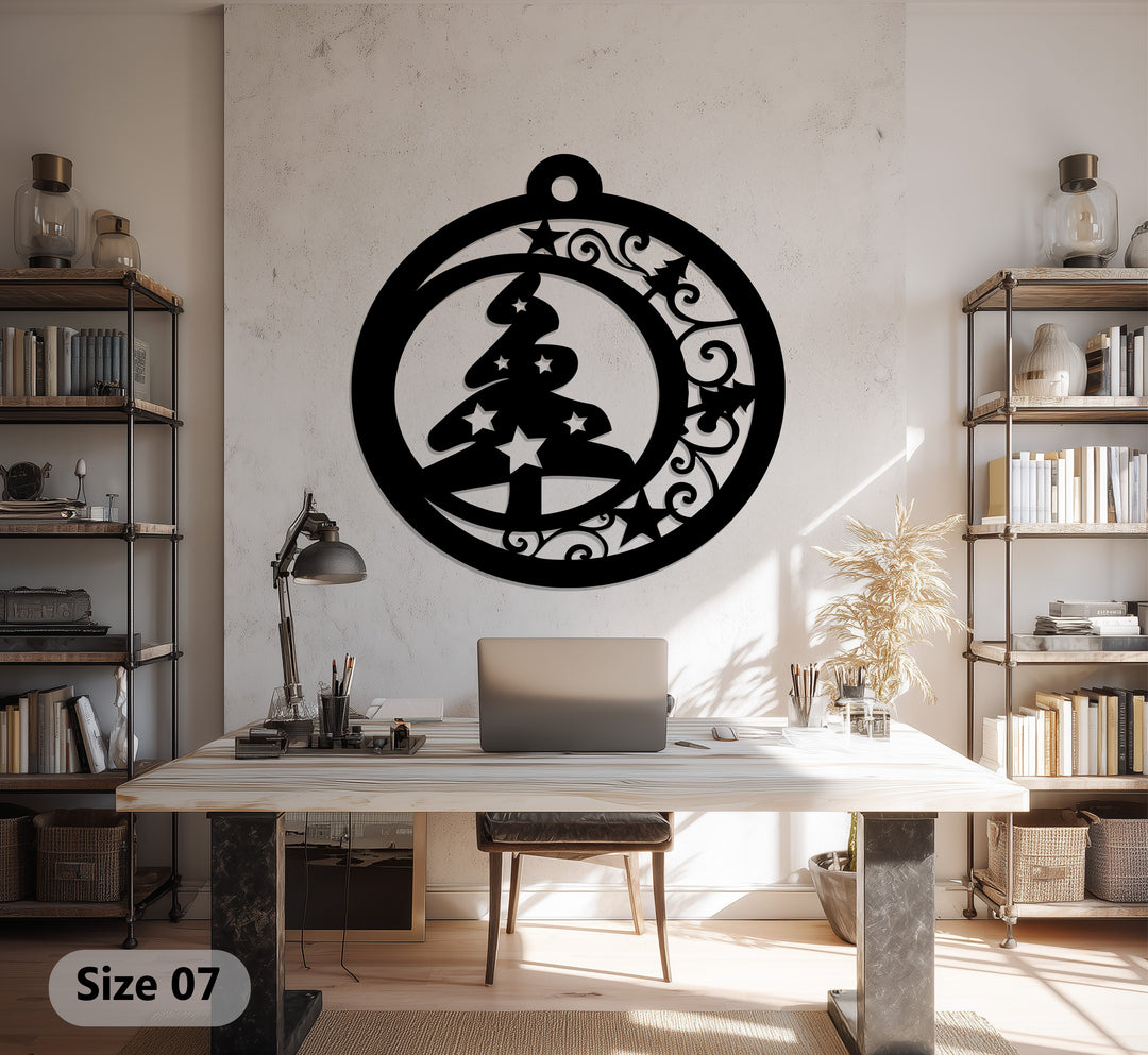 زينة شجرة عيد الميلاد السماوية نويل فن جداري معدني