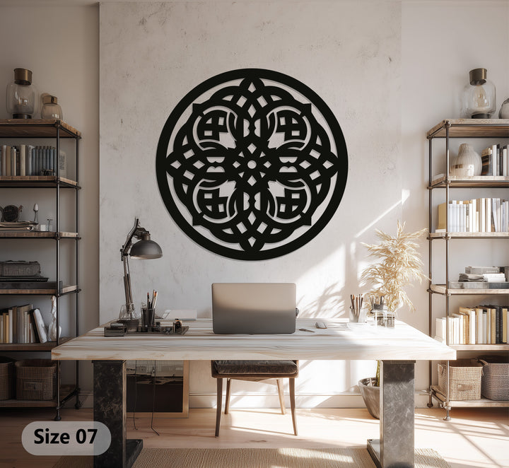 Black mandala wall art for living room