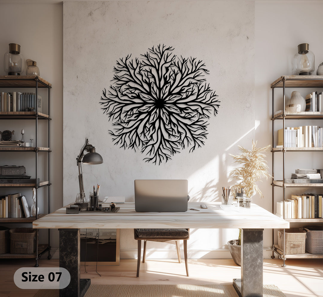 Tree of Life Mandala Metal Wall Art – Nature Inspired Home Décor