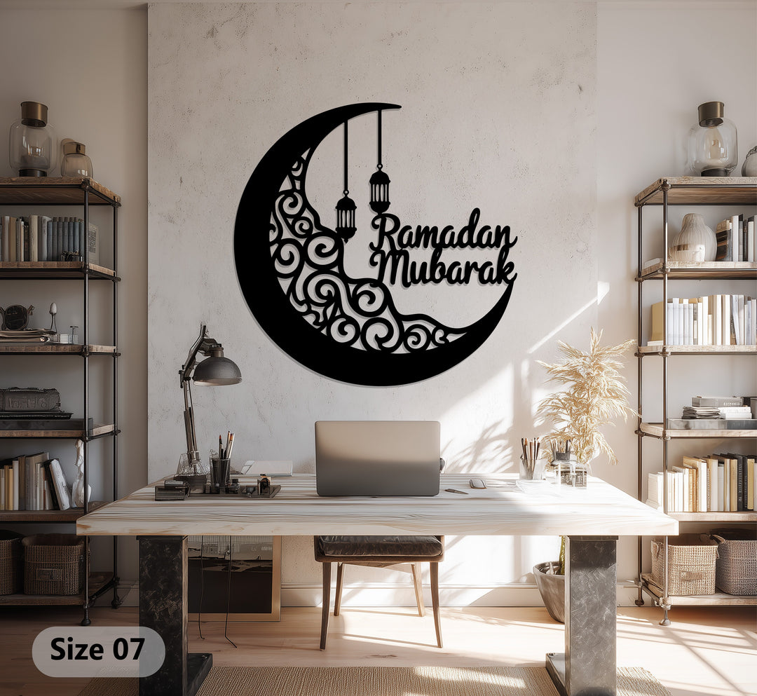 Mondblüte – Mond und Lotusblume Metall Wandbilder