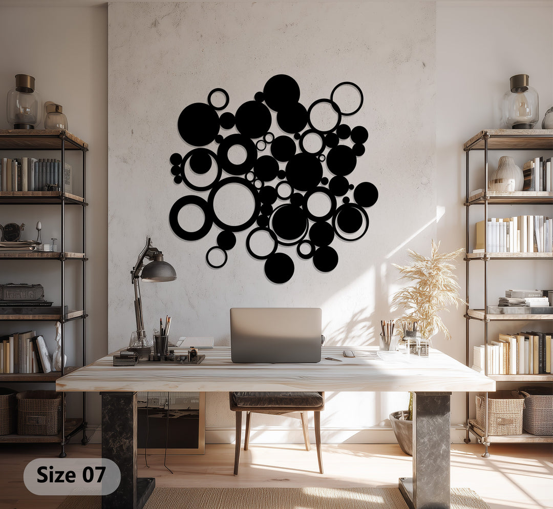 Abstract Circles – Modern Geometric Metal Wall Art