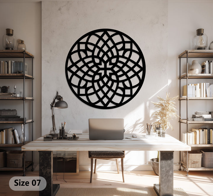 Sacred geometry inspired circular metal décor