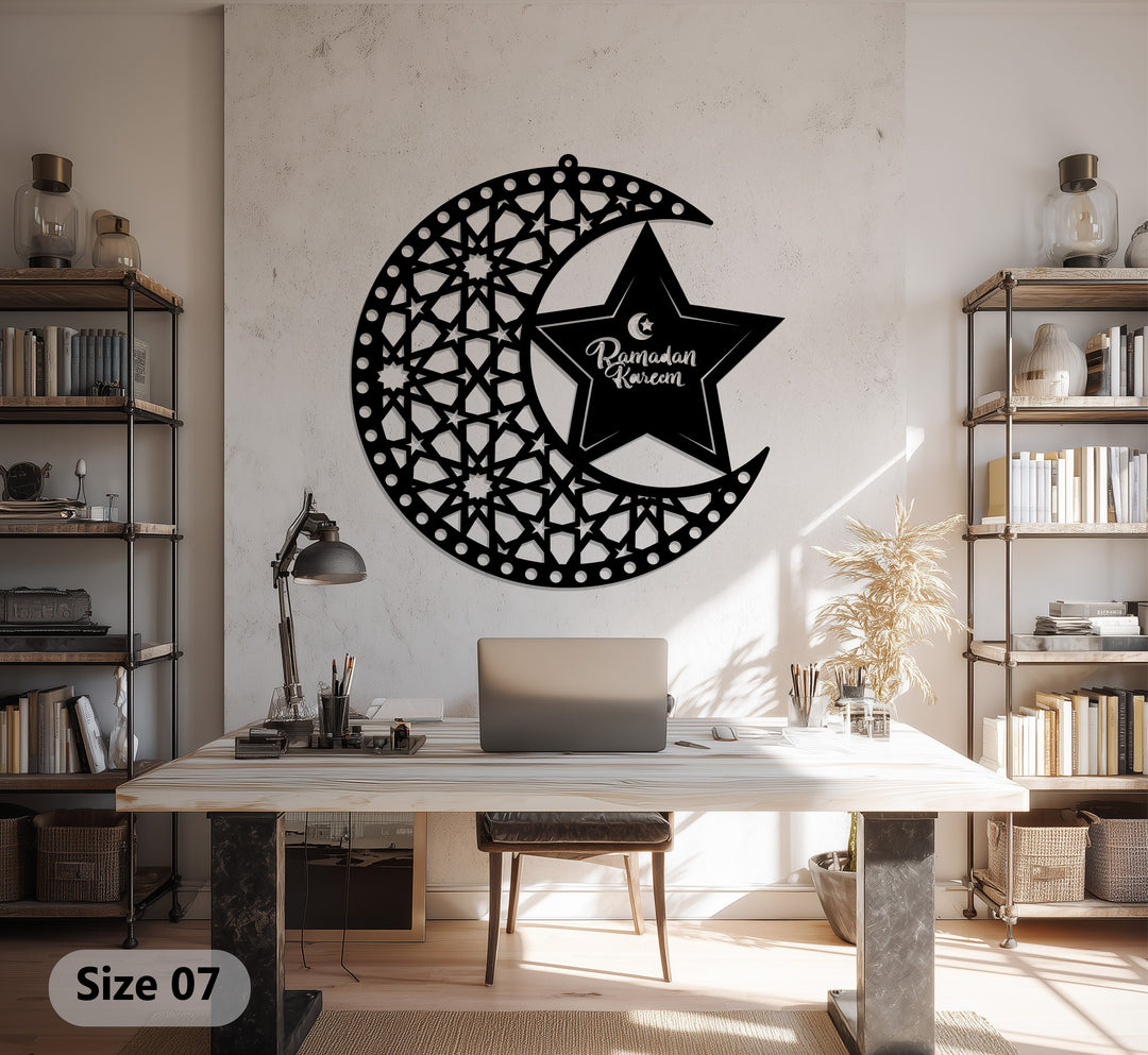 Mondblüte – Mond und Lotusblume Metall Wandbilder