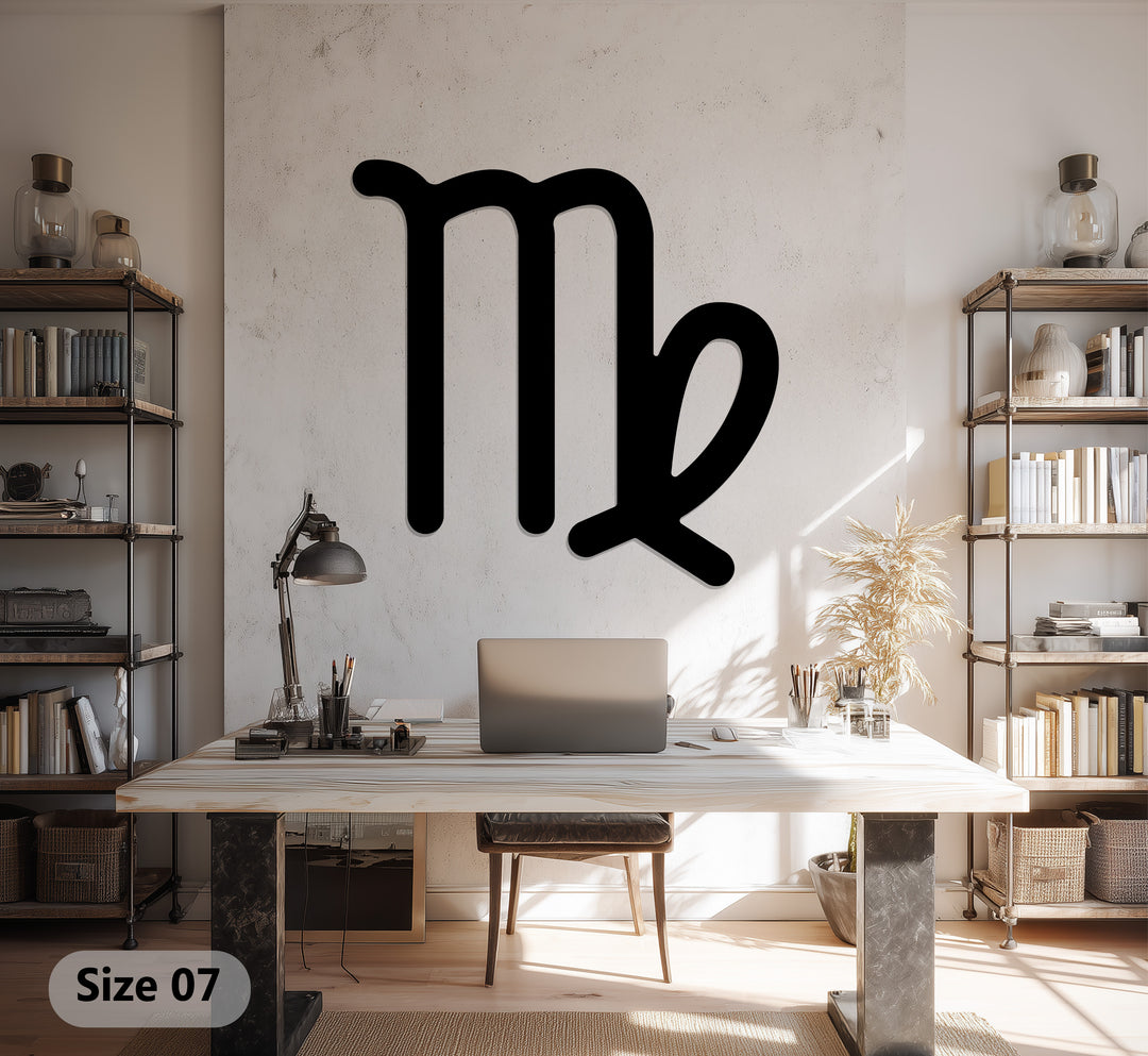 Virgo Zodiac Symbol – Astrology Metal Wall Art