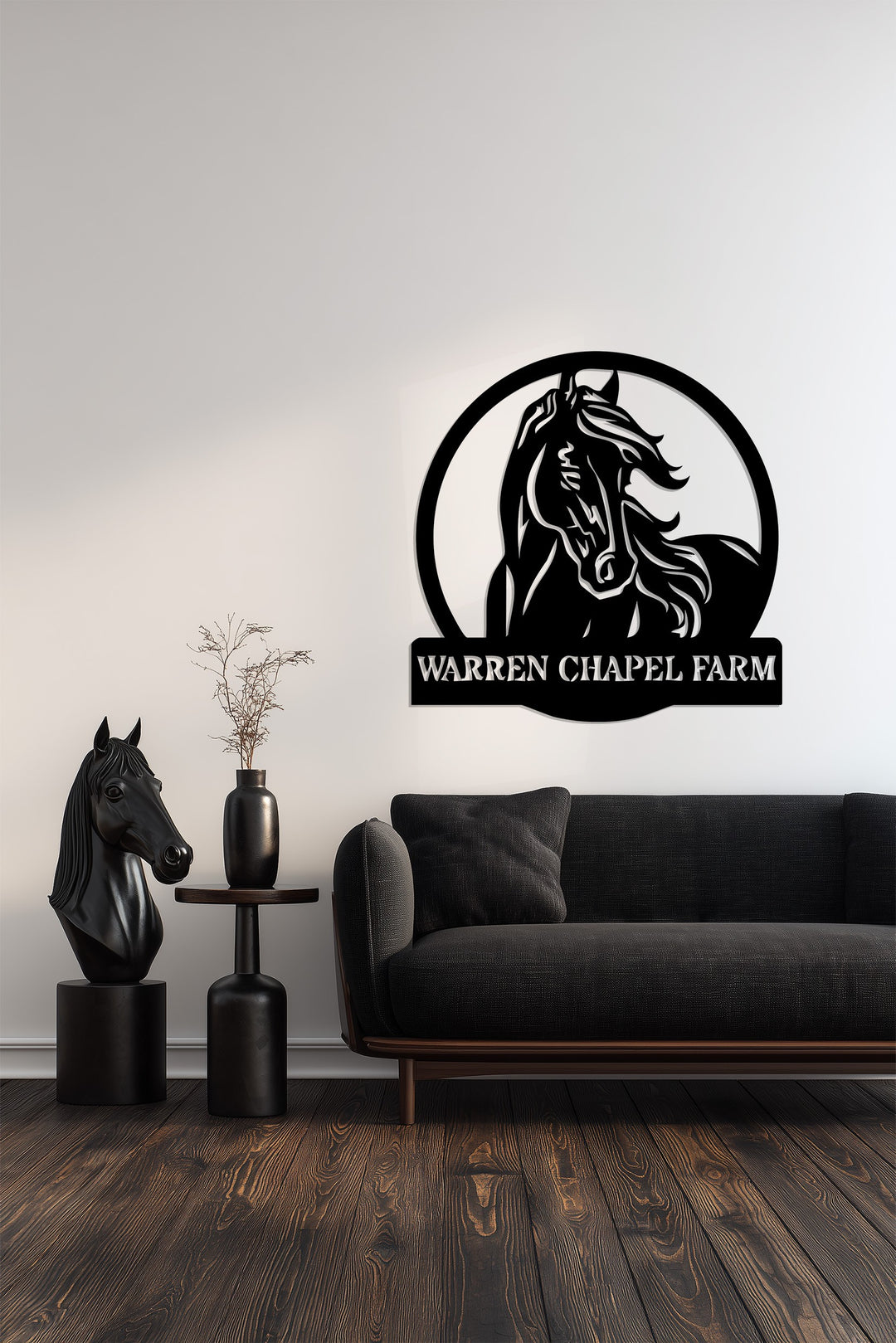 Warren Chapel Farm horse metal wall decoration