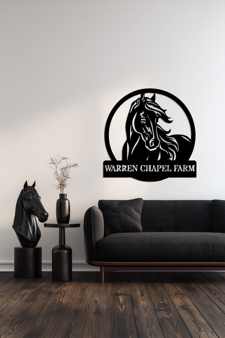 Warren Chapel Farm horse metal wall decoration