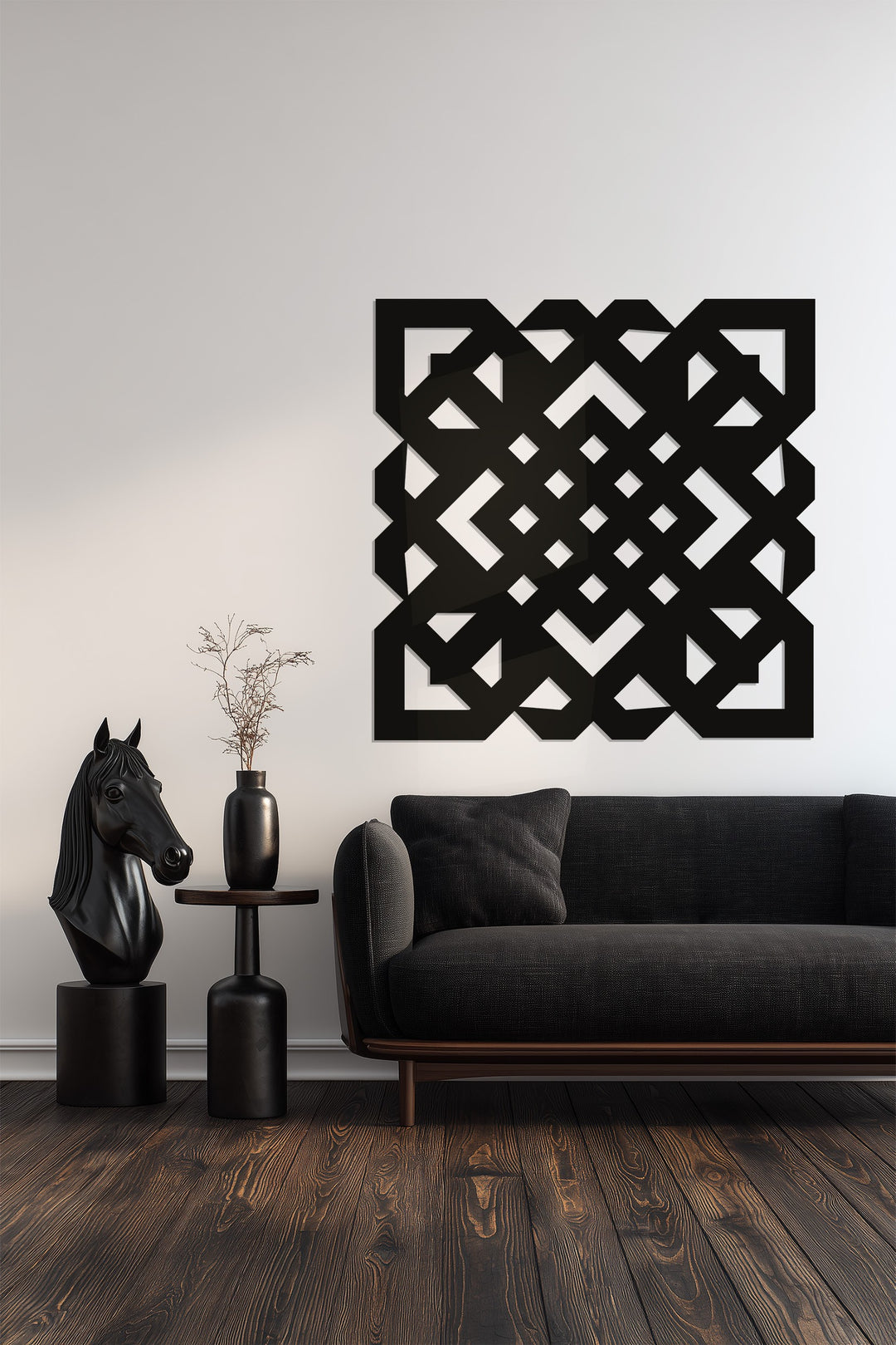 Geometric Maze Pattern – Modern Metal Wall Art