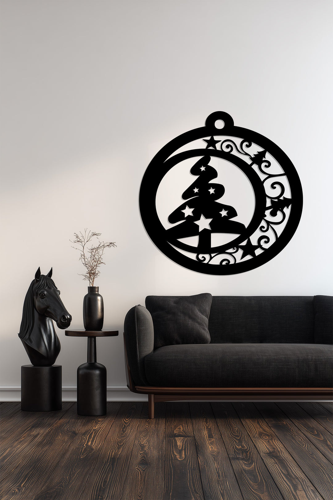 زينة شجرة عيد الميلاد السماوية نويل فن جداري معدني