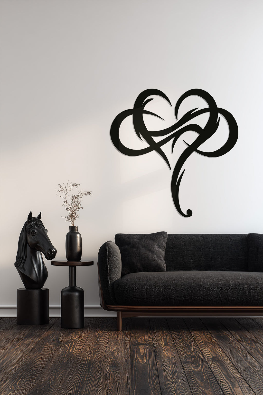 Tribal Heart – Abstract Love Symbol Metal Wall Art