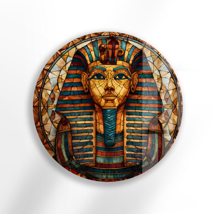Pharaoh’s Gaze – Round Glass Wall Art