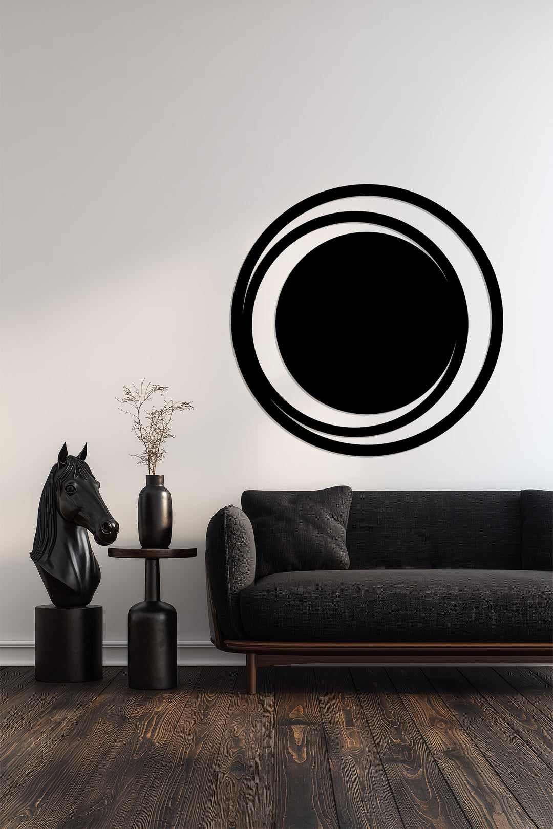 Concentric Circle Metal Wall Art – Modern Geometric Design