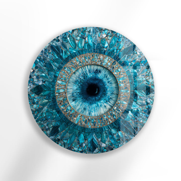Aqua Vision Mosaic – Round Glass Wall Art