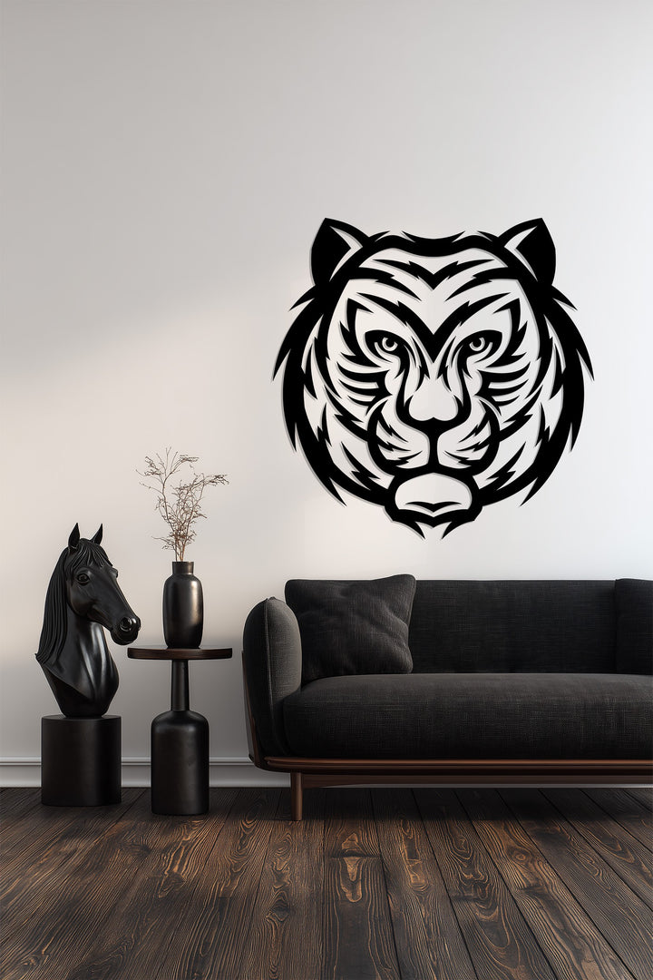 Fierce tiger face wall hanging for gym and office