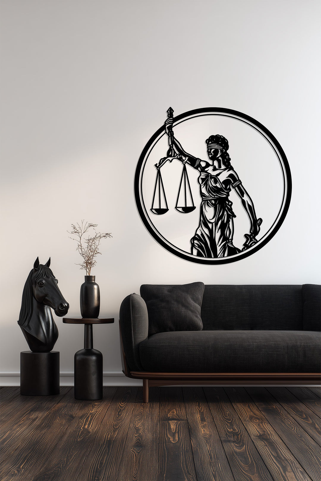 Lady Justice Metal Wall Art – Symbol of Law and Fairness