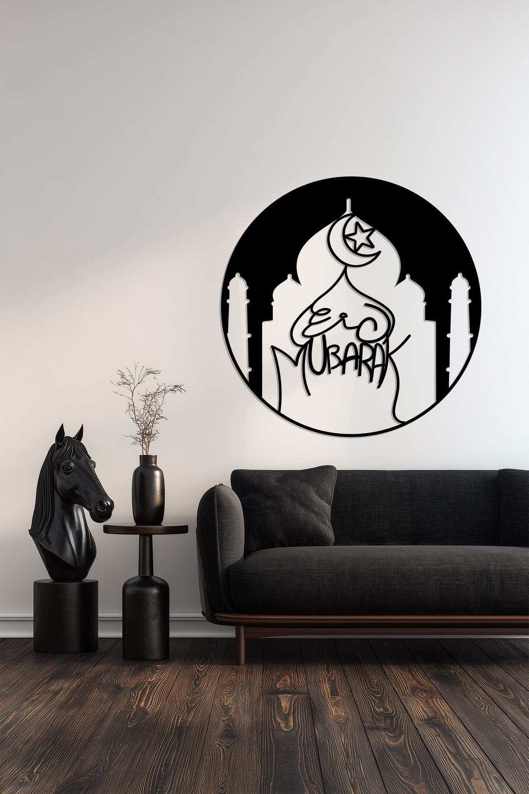 Geometrisches Mandala-Muster – Rund Metall Wandbilder