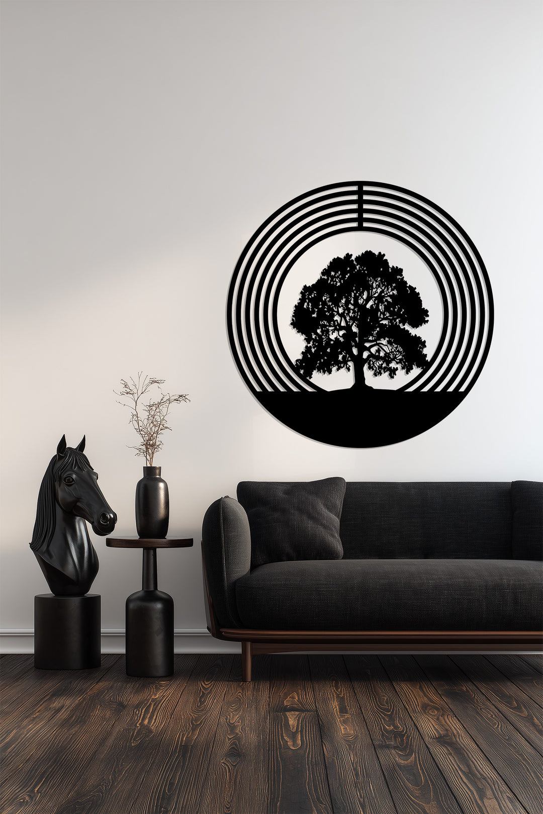 Arbre de Vie Sacré–Circulaire Moderne Décoration Murale Métal
