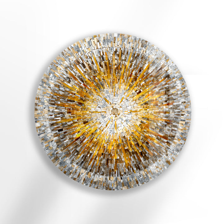 Sunbeam Mosaic Design  – Round Glass Wall Art