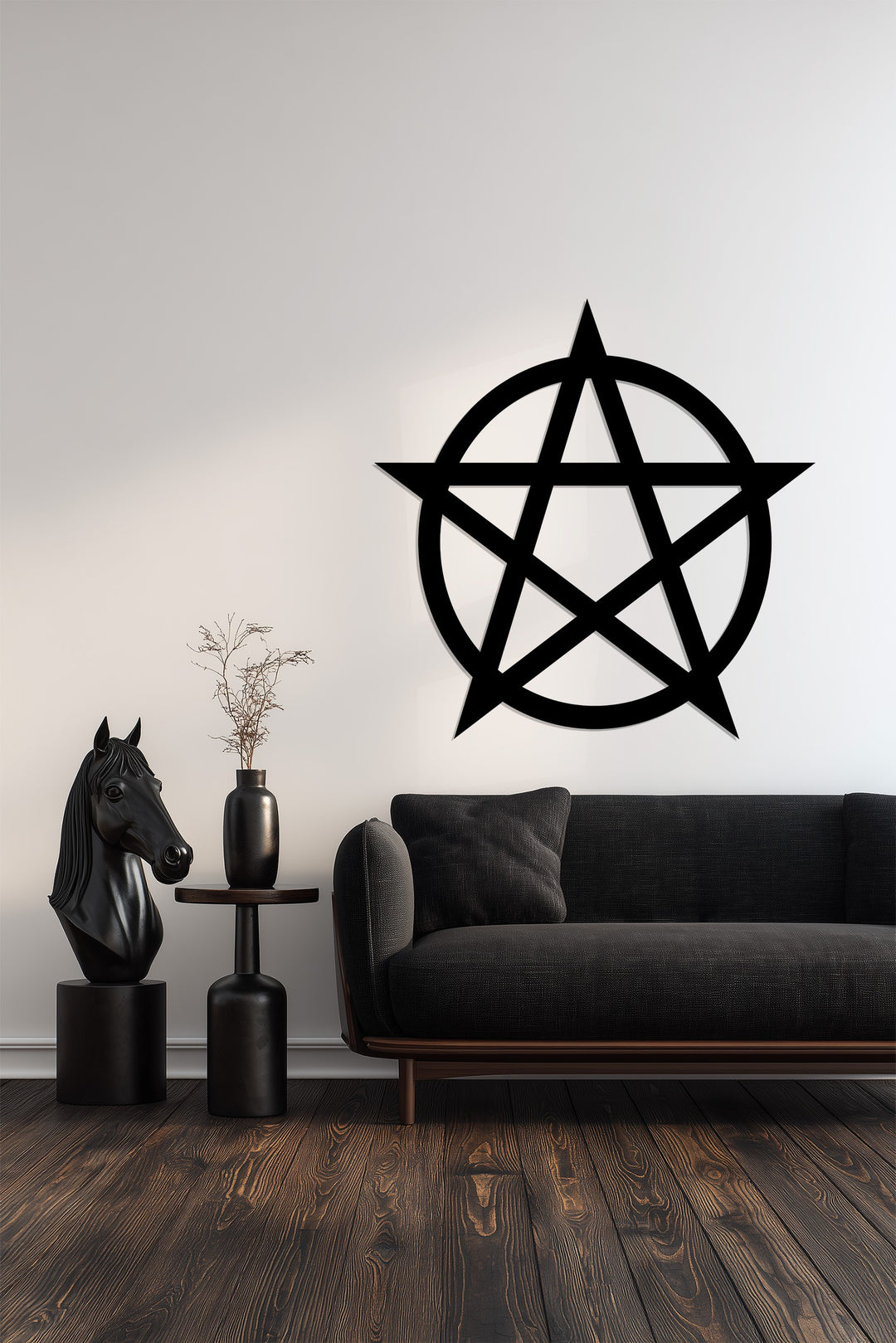 Pentagram Metal Wall Art – Wiccan Pagan Star Design