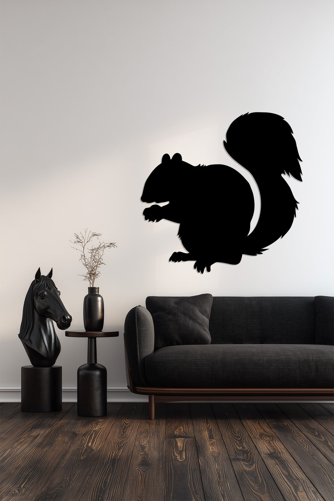 Squirrel Silhouette – Nature-Inspired Metal Wall Art