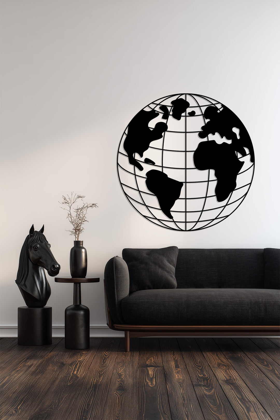 Contemporary world globe wall art