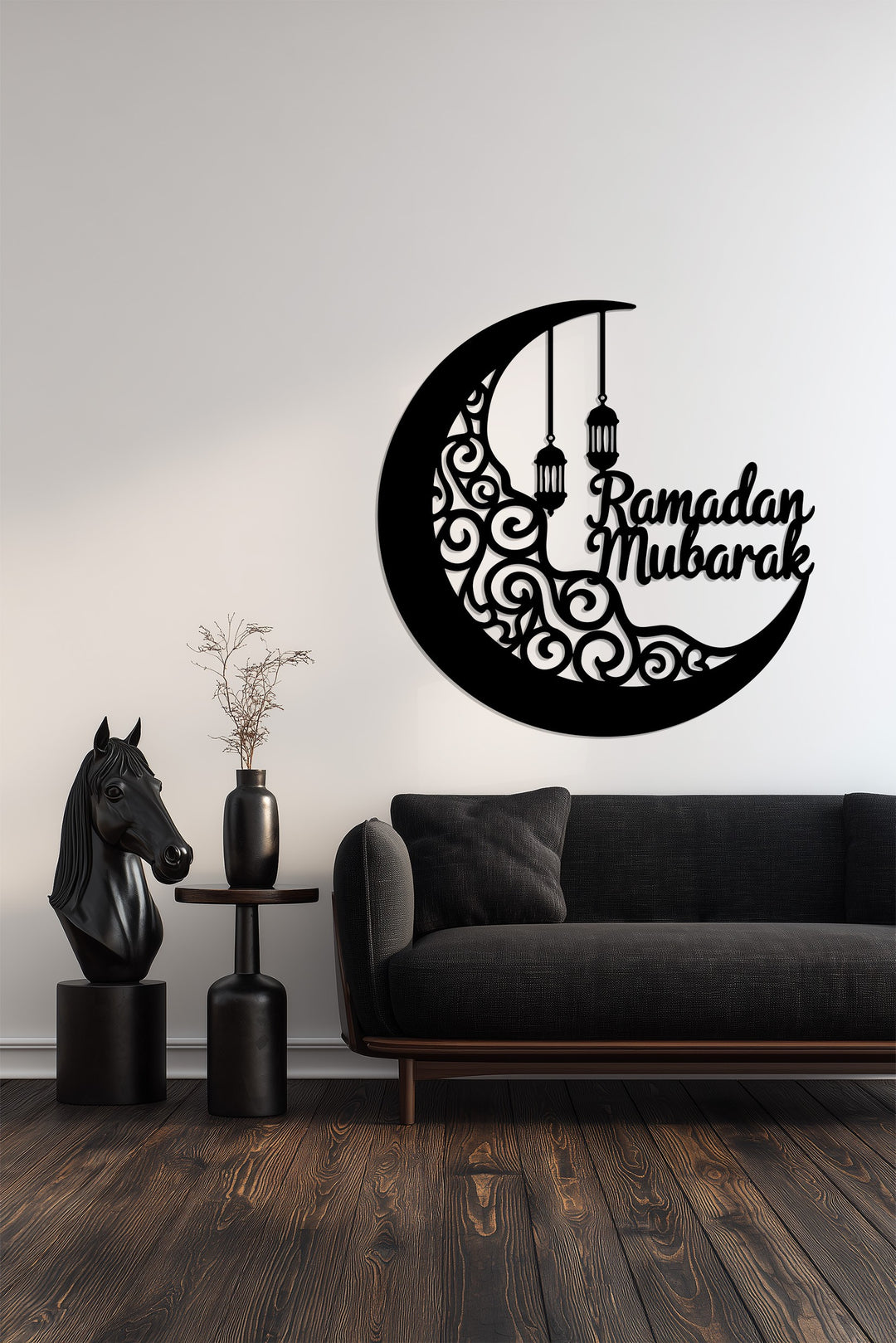 Mondblüte – Mond und Lotusblume Metall Wandbilder