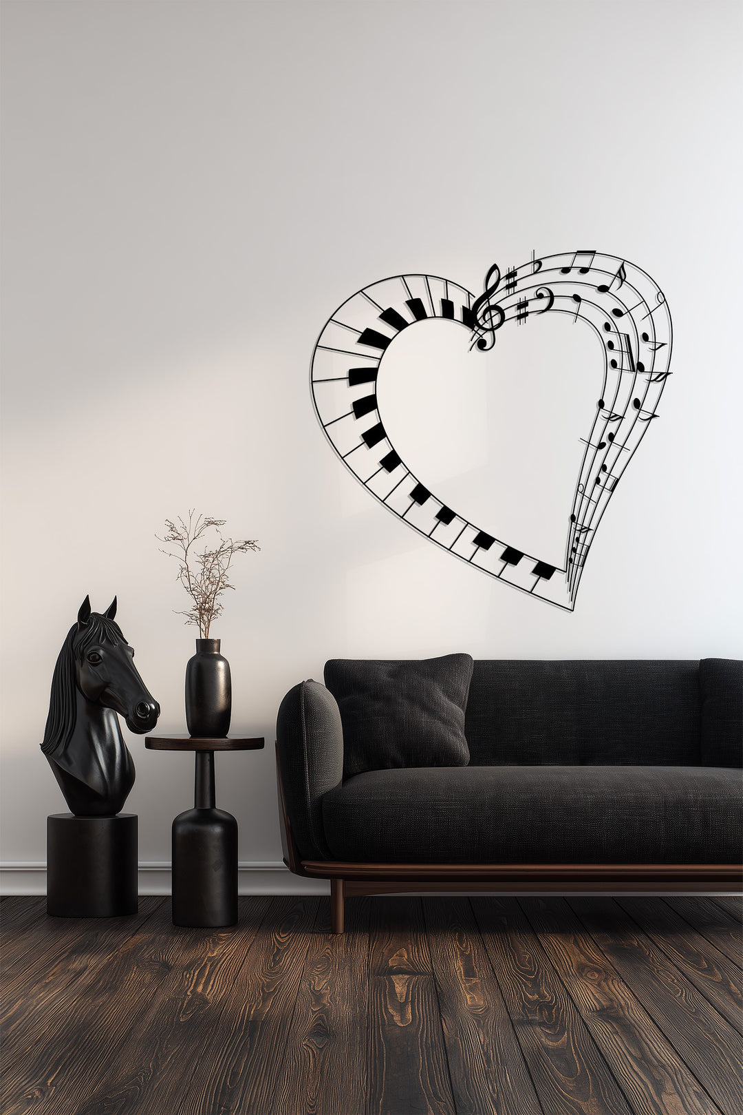Musical Heart – Piano & Notes Metal Wall Art