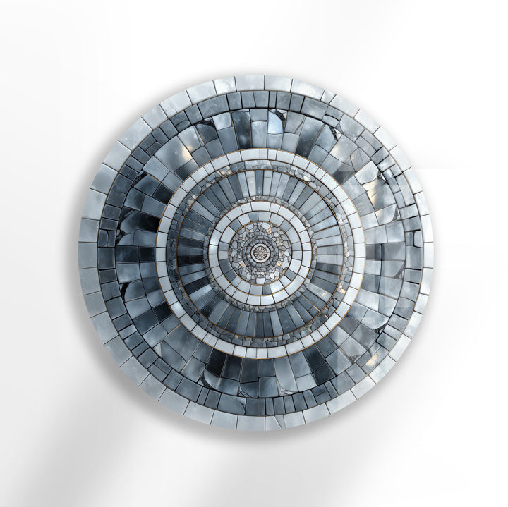 Arctic Labyrinth – Round Glass Wall Art