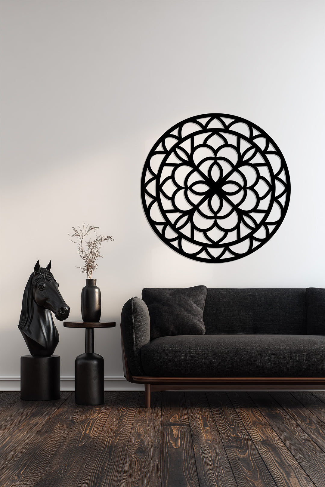 قلب هادئ - ماندالا فن جداري معدني