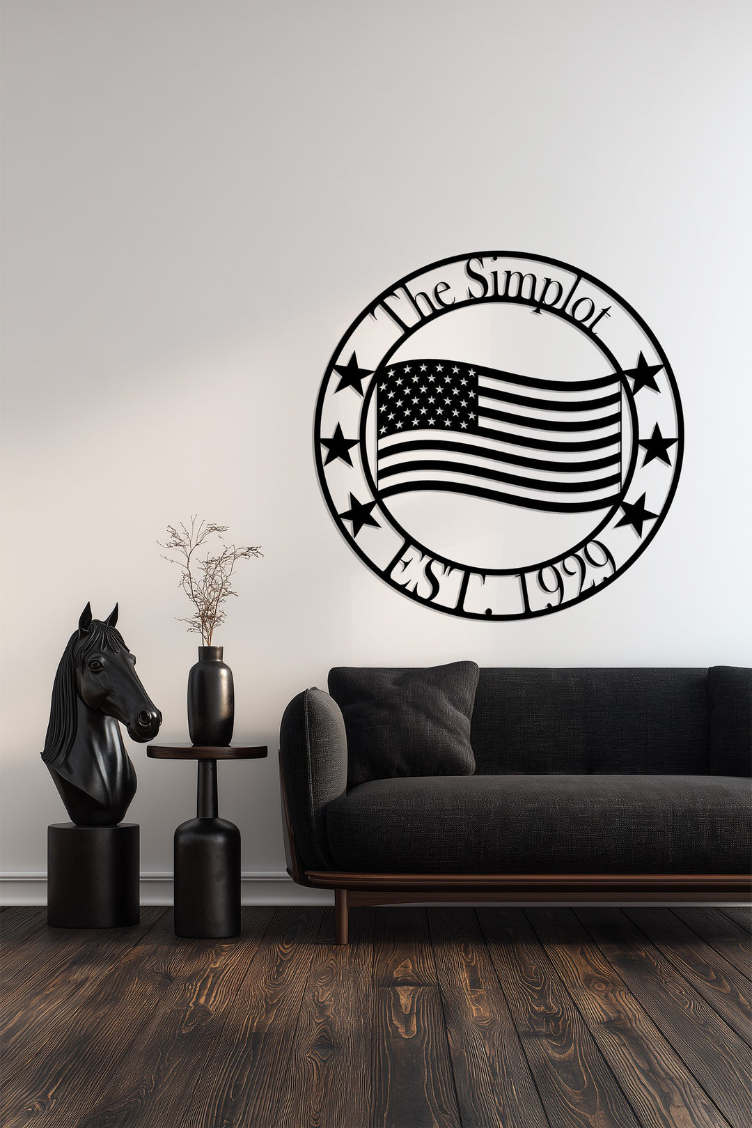 The Simplot Patriotic Metal Wall Art – Custom American Flag Family Sign