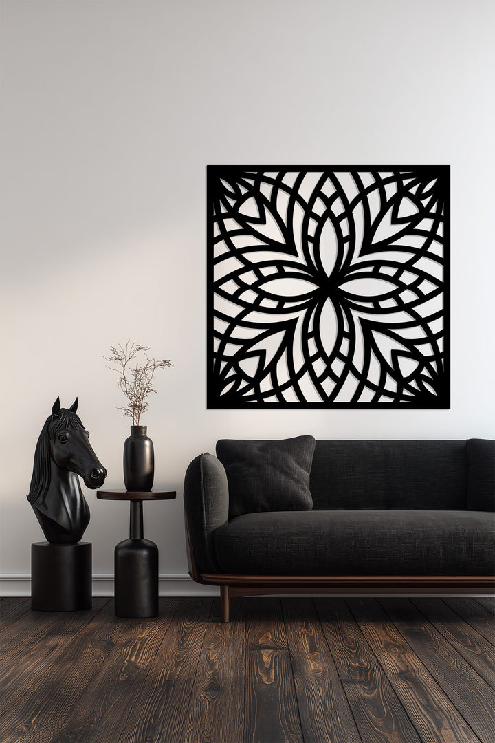 Contemporary metal mandala wall art
