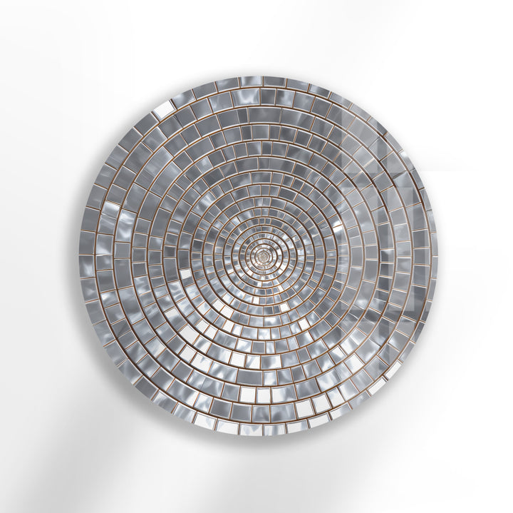 Silver Echo – Round Glass Wall Art