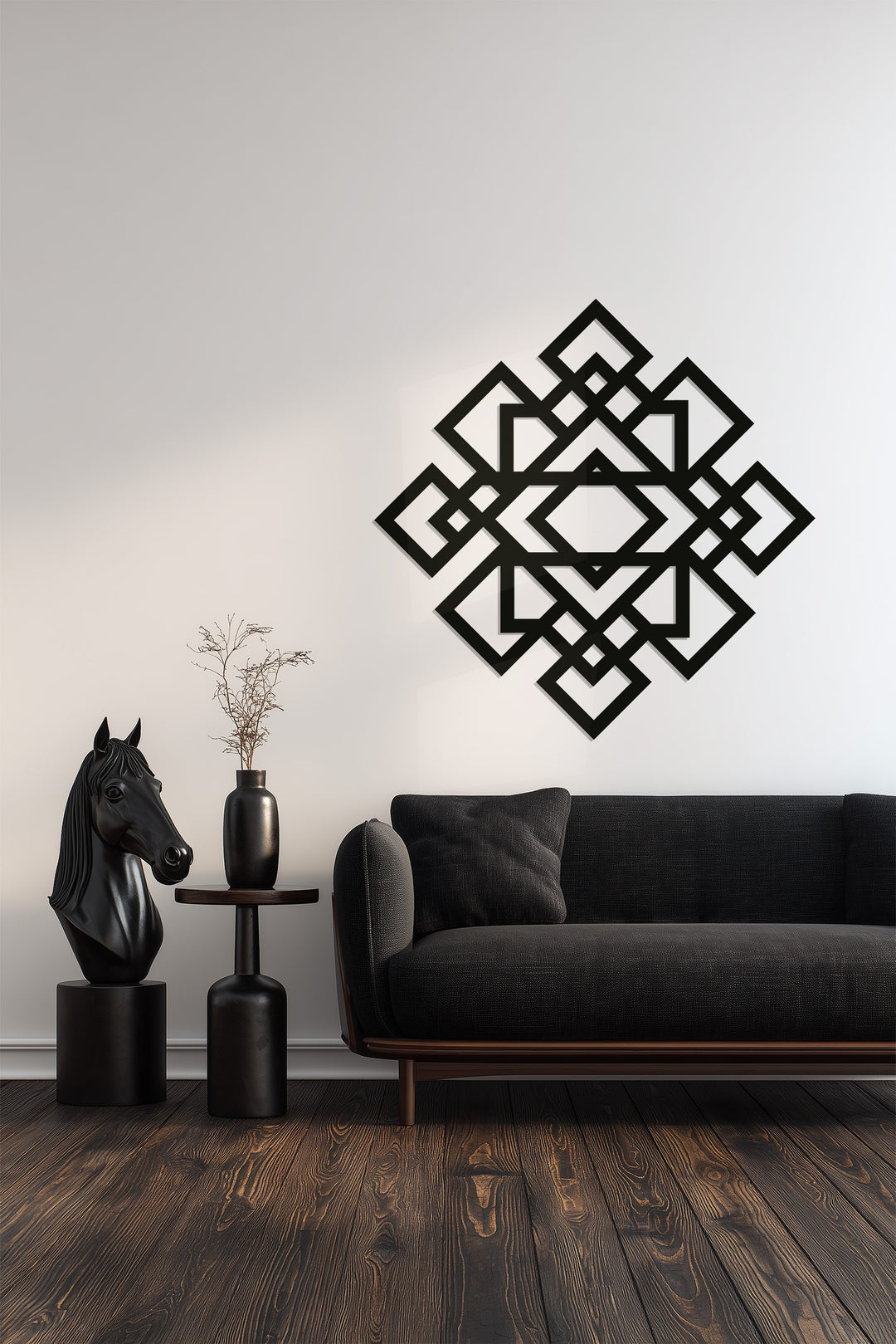 Geometric Diamond Pattern – Modern Metal Wall Art