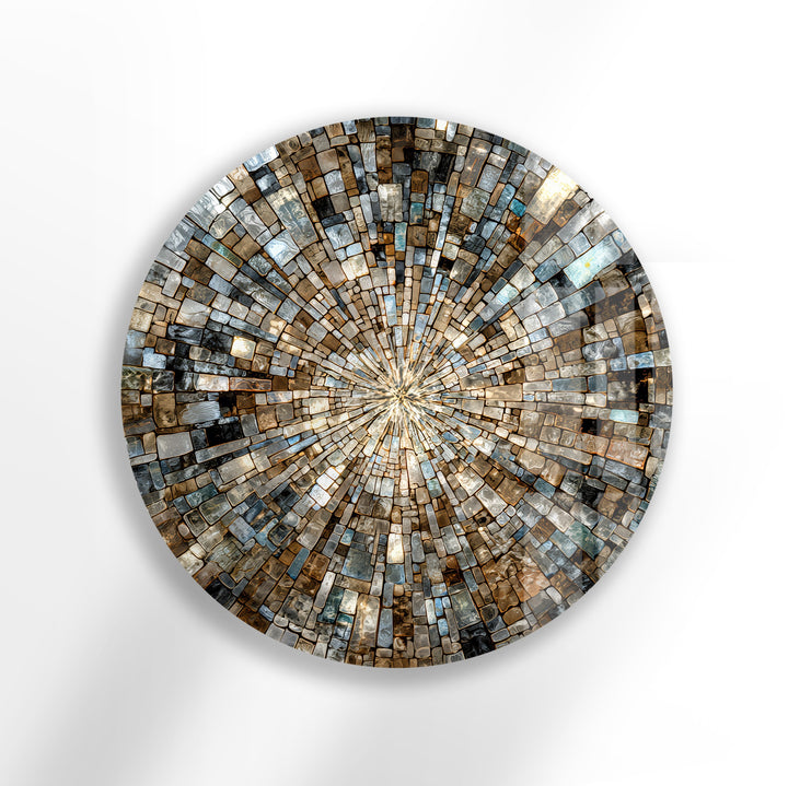Natural Stone – Mosaic Round Glass Wall Art