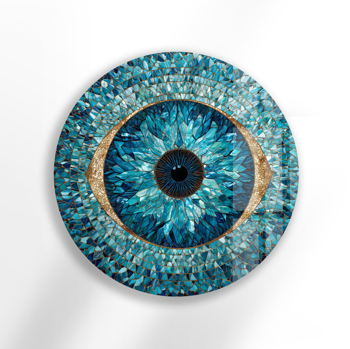 Guardian Iris – Round Glass Wall Art
