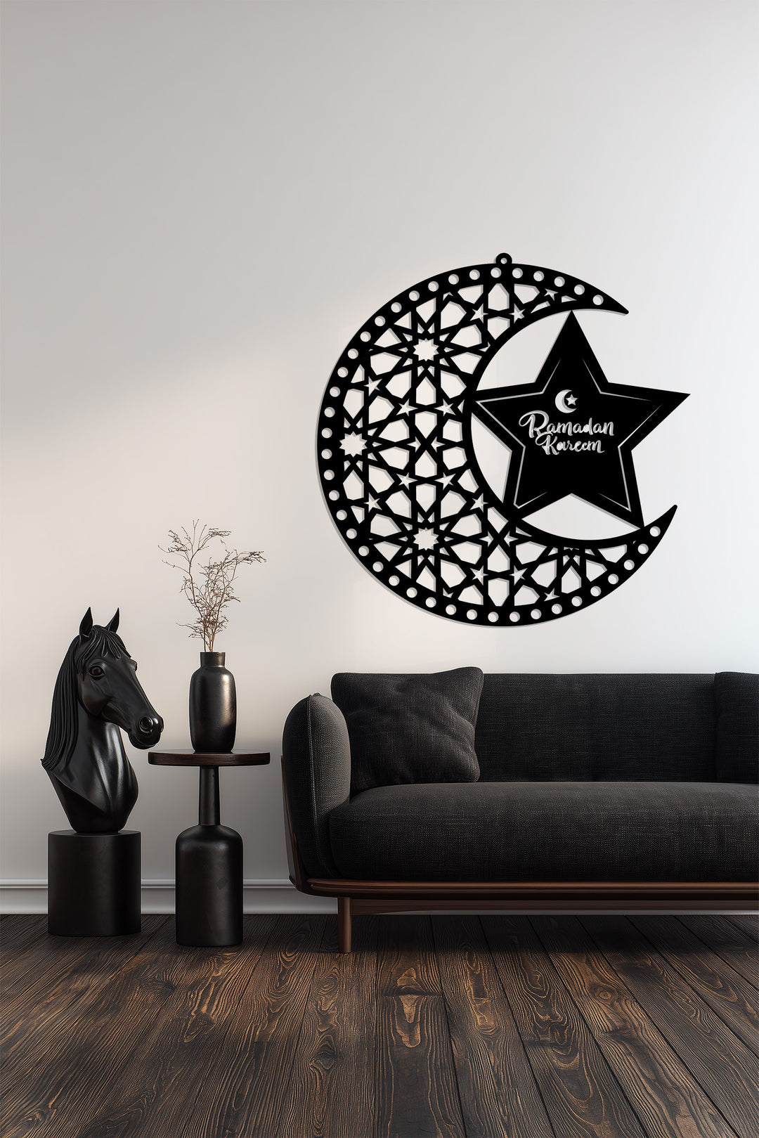 Mondblüte – Mond und Lotusblume Metall Wandbilder