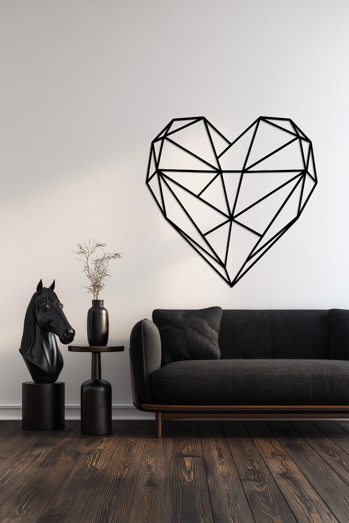 Minimalist heart shaped wall décor metal
