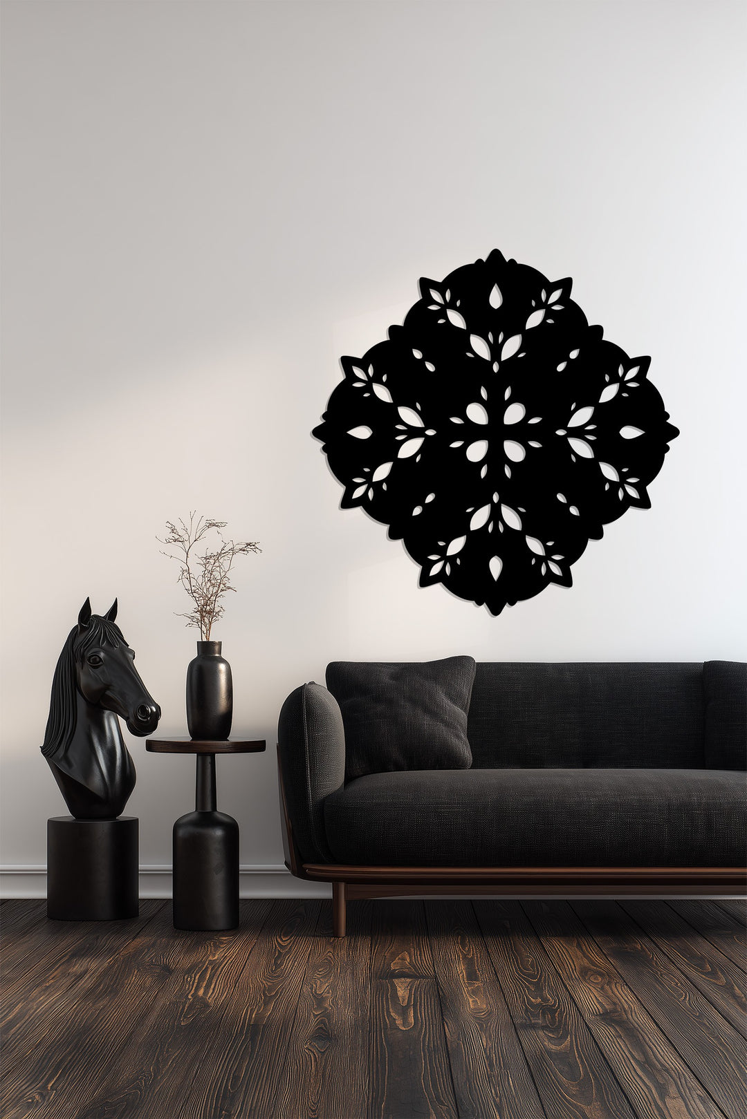 تاج من الزهور - ماندالا فن جداري معدني