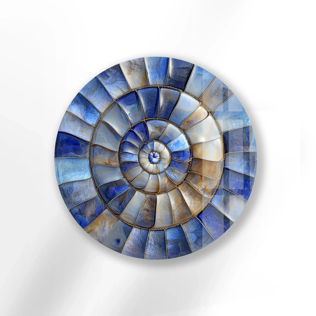 Coastal Blue & Sand Round Glass Wall Art - MyPhotoStation