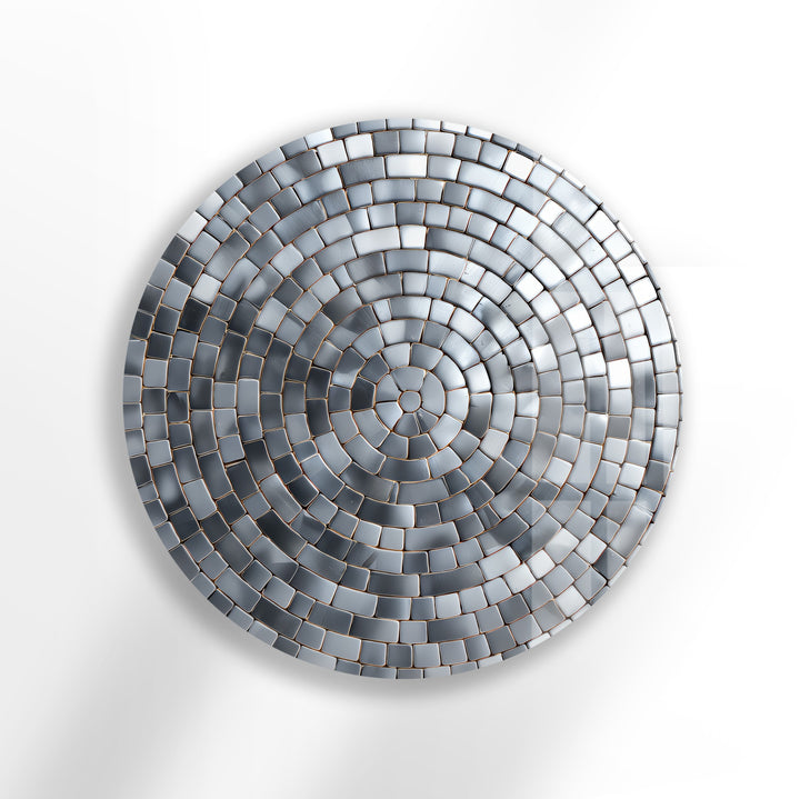 Steel Ripple – Round Glass Wall Art