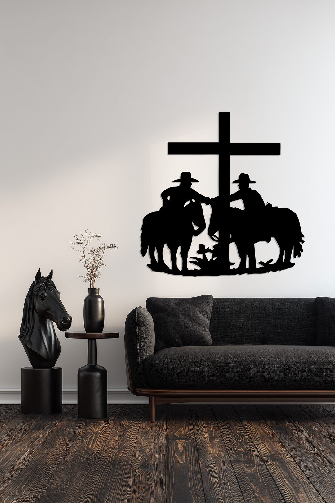 Cowboys at the Cross – Western Christian Metal Wall Art