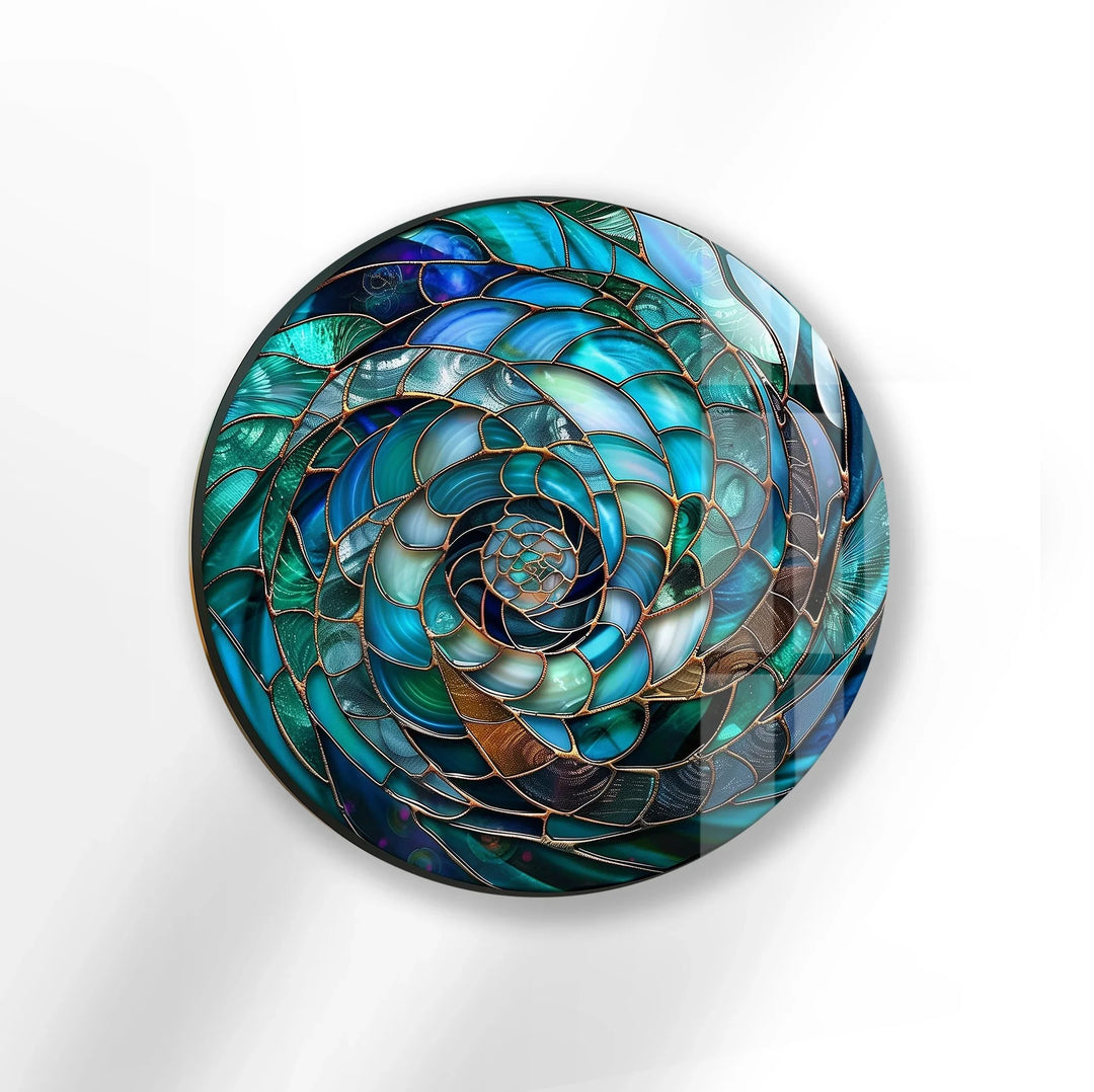 Ocean Vortex Spiral – Round Glass Wall Art - MyPhotoStation
