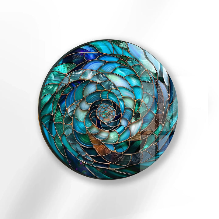 Ocean Vortex Spiral – Round Glass Wall Art - MyPhotoStation