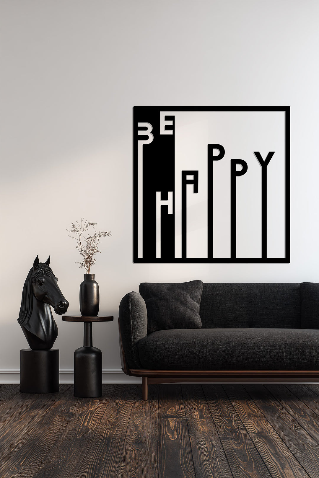Be Happy – Motivational Quote Metal Wall Art